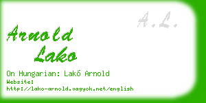 arnold lako business card